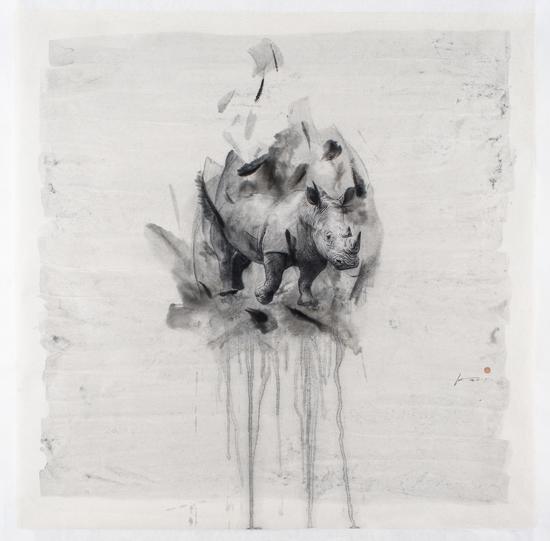 双希图-No.2 rhinoceros No.2，125×125cm，2015年