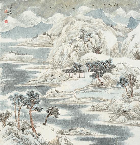 马小虎  万峰飞雪 之一  76cm x 70cm  纸本