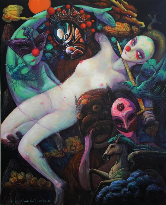 《霸王别姬》,油画,150X120cm