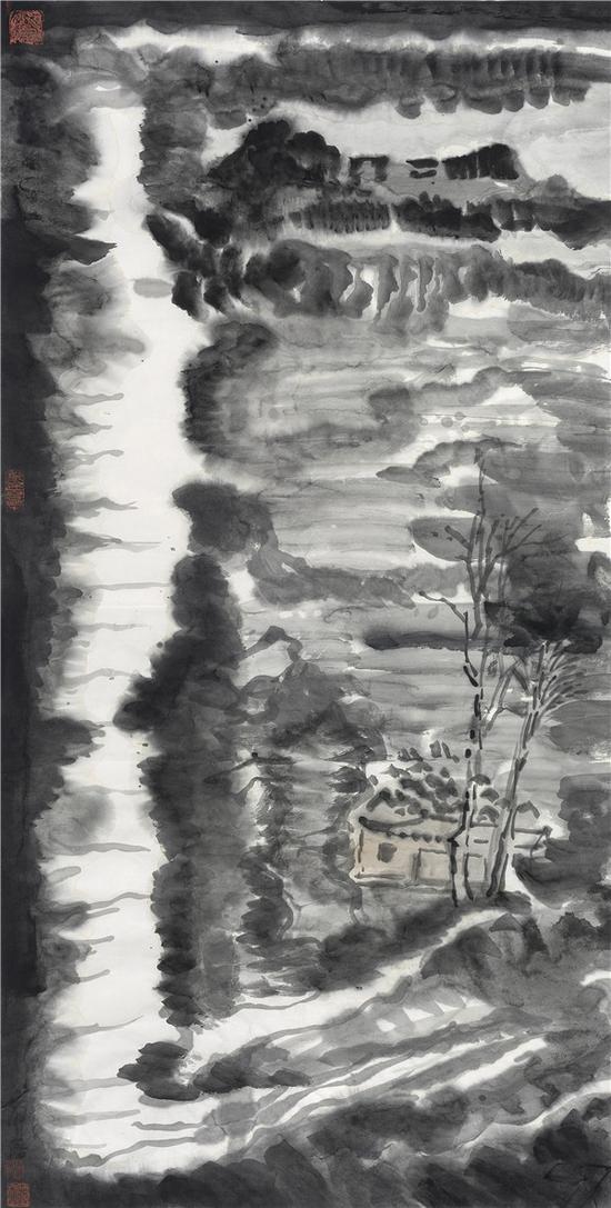 流云碎No.1 136×70cm 纸本水墨 2009