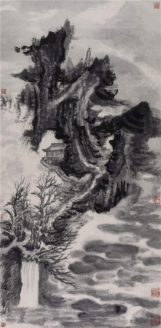 丹崖叠翠No.11 198×98cm 纸本水墨 2011