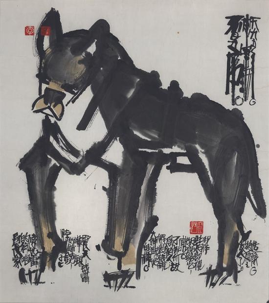 李宝瑞作品 斗牛犬74X83-1995