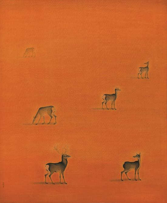 赖雪莹  踪2·戏 65×53.5cm 绢本设色 2016年