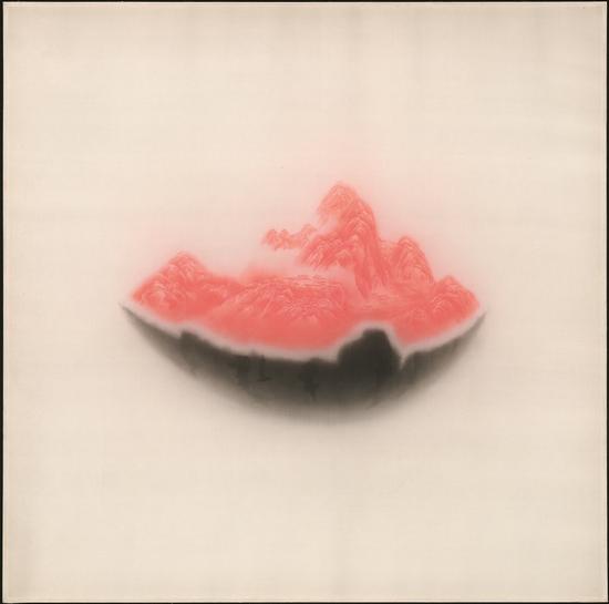 许莹，江山-6，70×70cm，绢本设色，2015