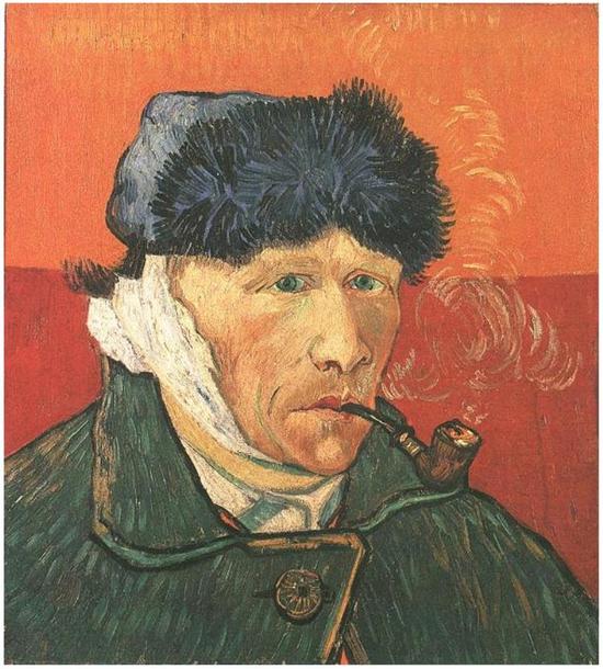 梵·高在自割耳朵后的另一幅自画像。图片：Courtesy of the Van Gogh Gallery.
