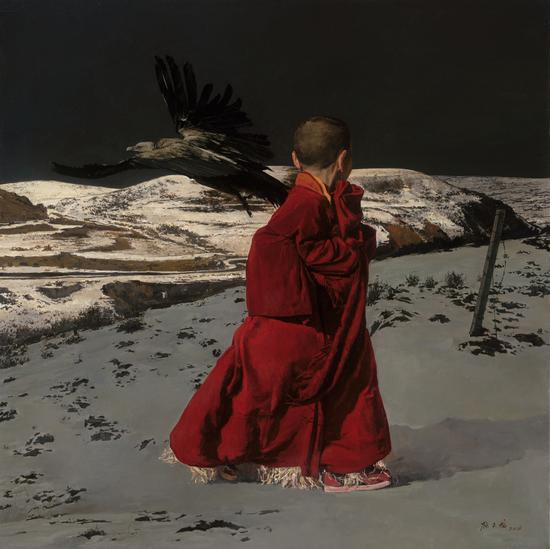 顾天龙 西藏 西藏 系列9 Tibet·Tibet Series 9   2016年  100x100厘米 布面油画(Oil on Canvas)