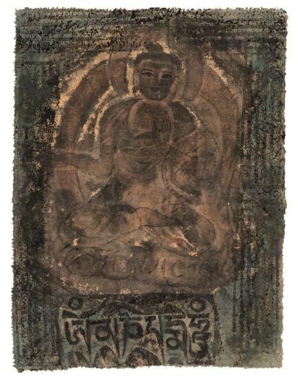 心灵佛光之一二三48*37cm  藏纸  2016年