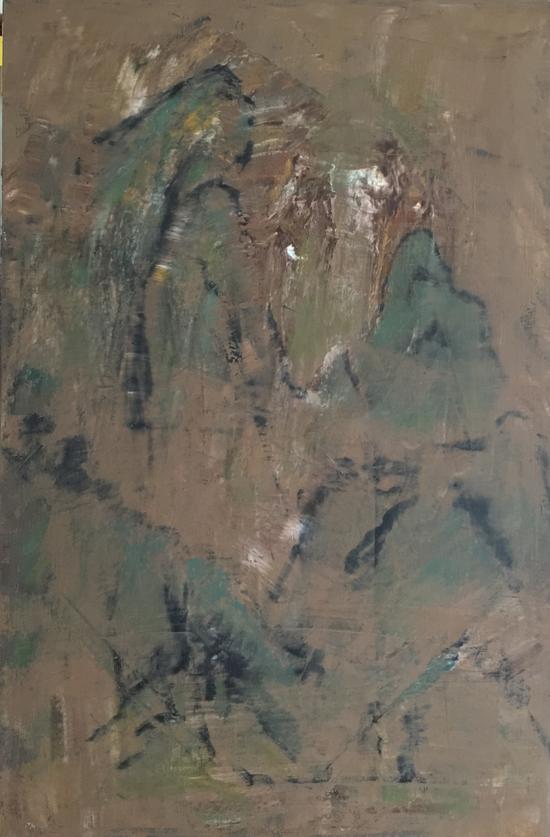 《青绿山水2》 布面油画 80cm×120cm