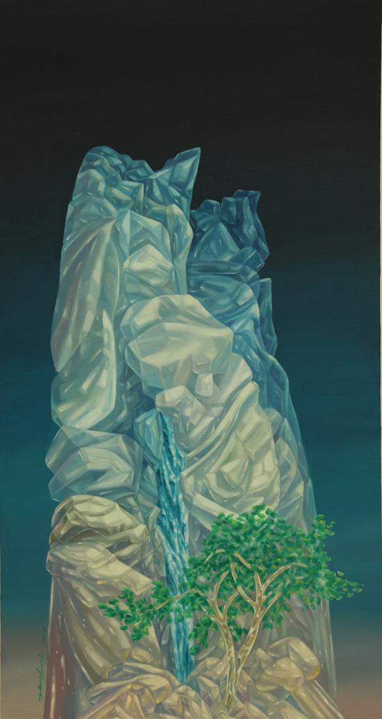 虚构的山水2 80x150布面油画 2015