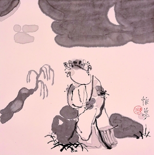戏曲人物画《惊梦》(陈九)