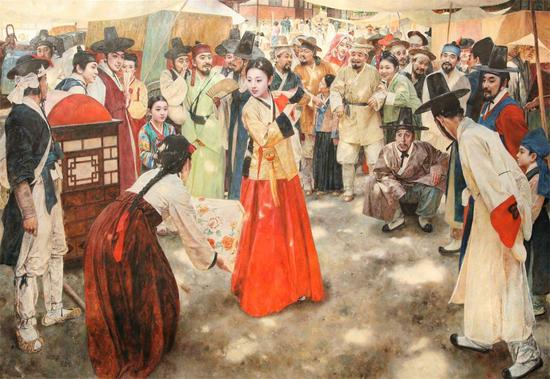 春香传2015年作 林春范 一级画家 布面油画 170×264cm 起拍价 RMB：20，000