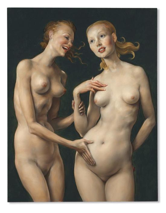 John Currin，《Nice 'n Easy》，1999。图片：Courtesy Christie's.