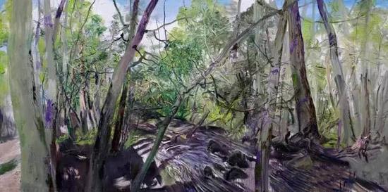 赵开坤 ，《长白幽谷听绿》，布面油画， 150x100x3cm ，2014