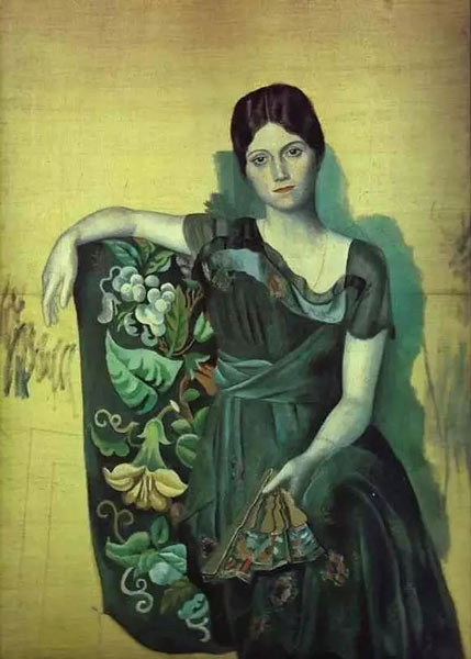 毕加索画的奥尔嘉·科克洛娃肖像，图片来自网络