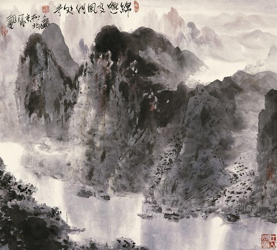 《绵邈高风何处寻》 中国画 69cm×75cm  刘人岛