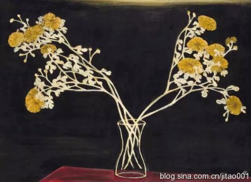 常玉《瓶菊》，油彩 纤维板，9.6 x 125 cm。，成交价：1.036亿港元