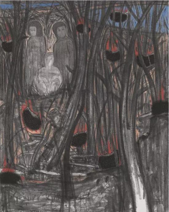 曹鑫 丛生7 纸本水墨 202×123cm