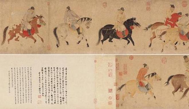 任仁发 五王醉归图 题跋35×65.5cm；画心35×210.5cm