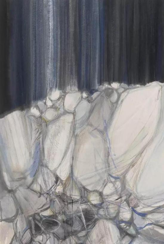 党震 荒石系列21号 纸本设色 127.3×81.8cm 2015