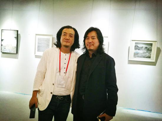 广州艺博会艺术总监彭文斌先生和贝尔艺术中心王鹏先生