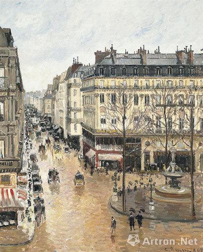 卡米耶·毕沙罗画作“Rue Saint-Honoré in the Afternoon, Effect of Rain”