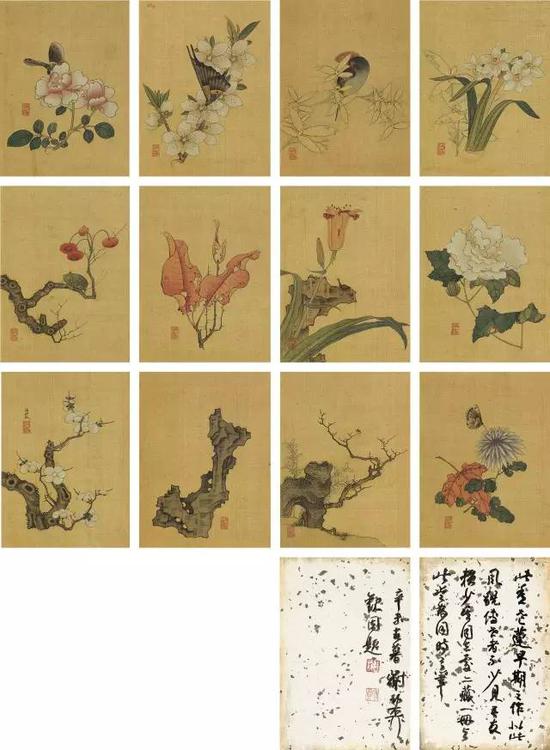 清 陈洪绶 十二帧绢本《花卉草虫册》 匡时拍卖 供图