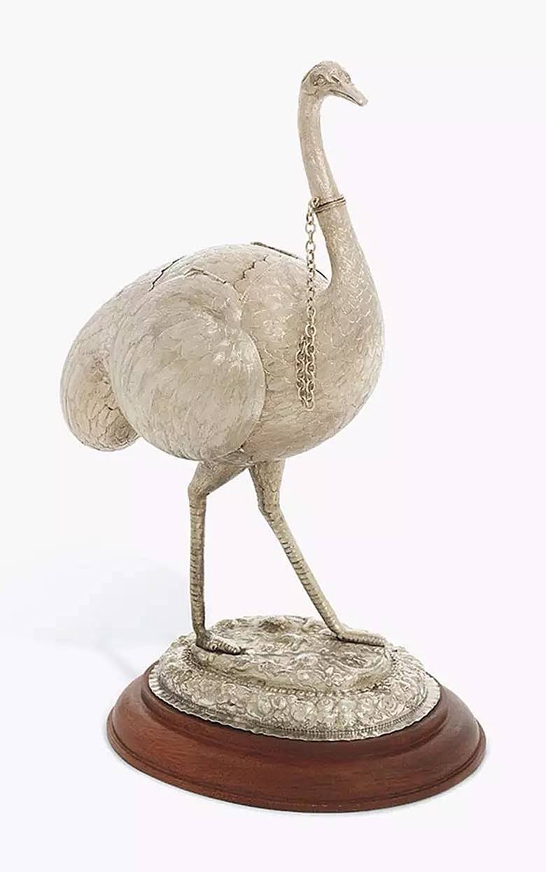 约1880年代

欧洲大陆镀银鸵鸟模型

高41.3 cm