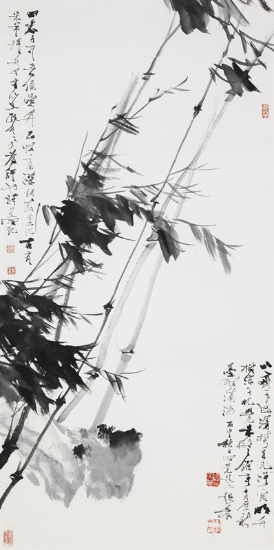 谭以文 清高亮节 136cm×68cm