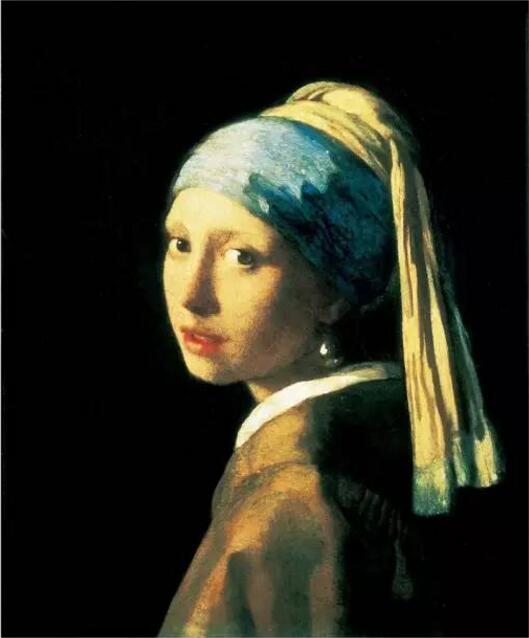 这是约翰内斯（扬）·维米尔的《戴头巾的少女》，又叫《戴珍珠耳环的少女》