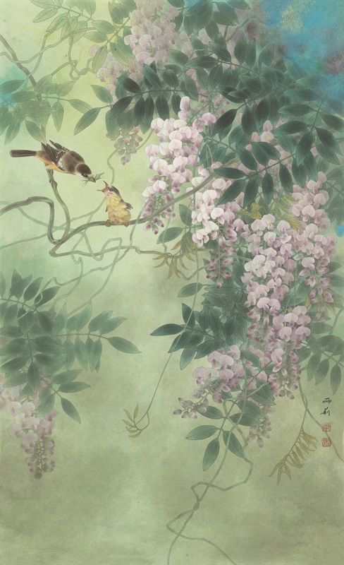 哺 58×95cm 纸本设色 2014