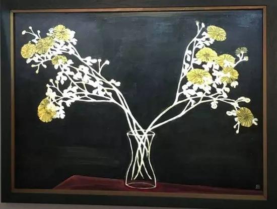 常玉《瓶菊》油彩纤维板91.6 x 125 cm.1950年代作成交价：港元103,580,000