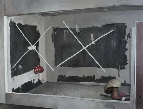 　　宋元元 Song Yuanyuan，毒的开始 The Begining of Poison，布面油画 oil on canvas，210cm×160cm，2016