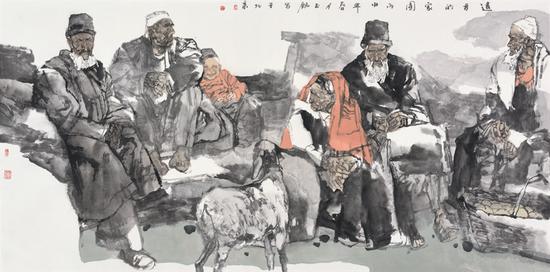 陈钰铭 《远方的家园》 68×136 中国画 2016