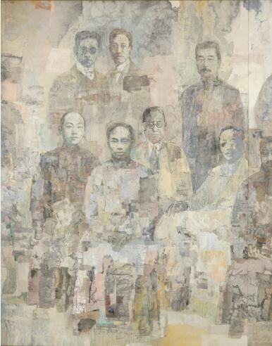 陈独秀与《新青年》（局部） 中国画  246×617cm  2009年