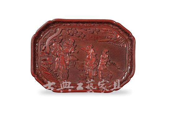 明 剔红斗茶图香盘(图片提供:北京保利)