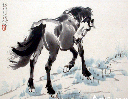 徐悲鸿，《马》（1942） 彩色木刻版画
