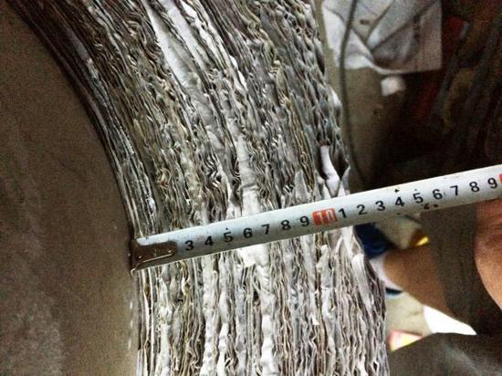 测量尺寸,报纸卷将在烘干处理后进行分割