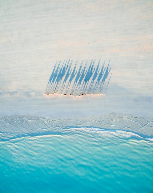澳大利亚凯布尔海滩的骆驼队

　　图片来源：Todd Kennedy/Dronestagram