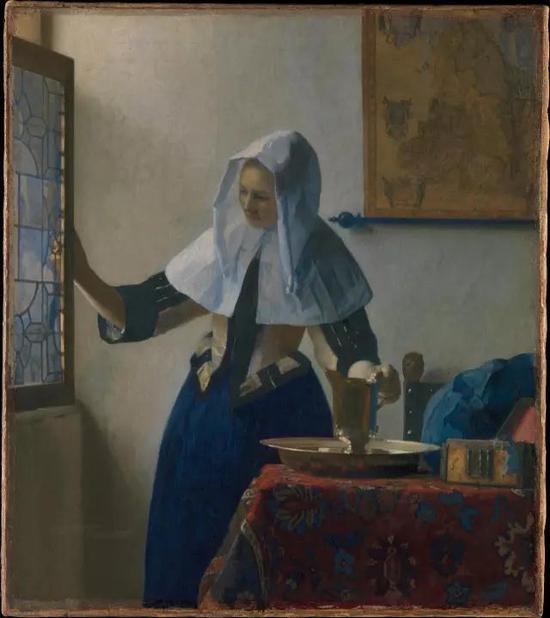 维米尔，《持水壶的少妇》，约1662年