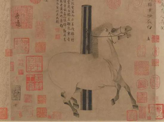 韩幹,《夜照白图》,唐 ,约750年
