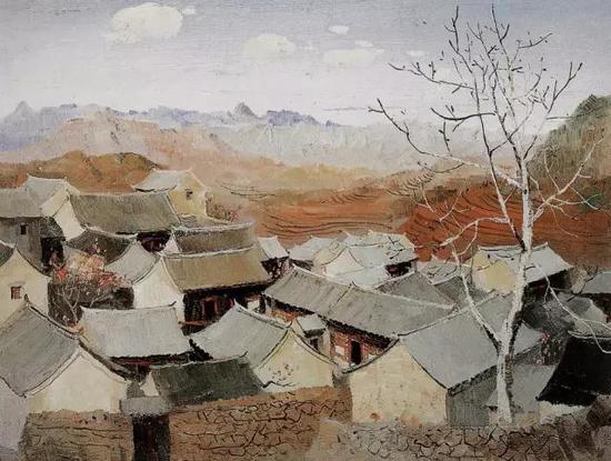吴冠中，《京郊山村》，1963年，12月3日保利秋拍1250万元落槌