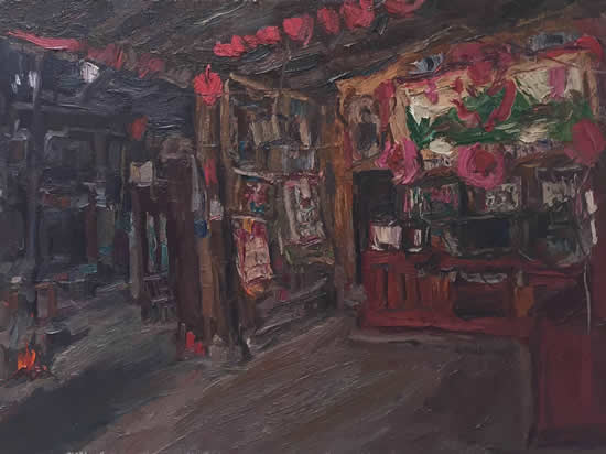 堂屋有囍(1), 布面油画, 60 X 80 cm,  2015