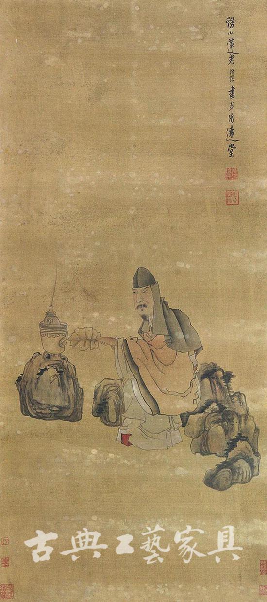 明  陳洪綬《煮茶圖 》立軸