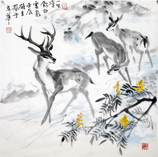 《一生长饮白云泉》62号 70X69厘米 2012年