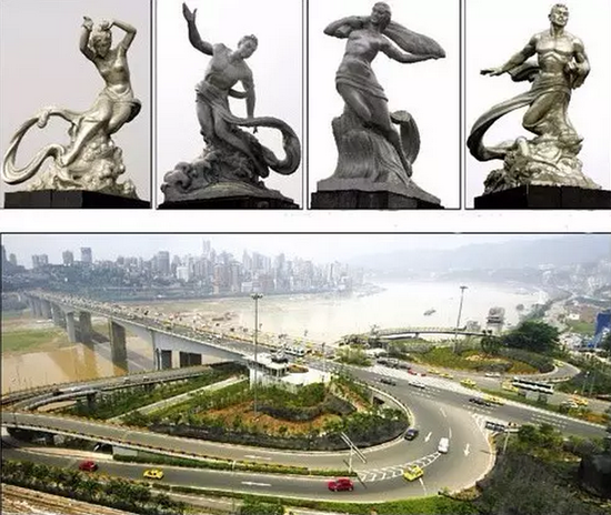 重庆长江大桥雕塑——《春、夏、秋、冬》