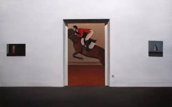 《城市就躲在光明的背后》，180cm x 110cm，布面油畫，2011