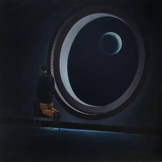 《忘月》，130cmx130cm，布面油畫，2011