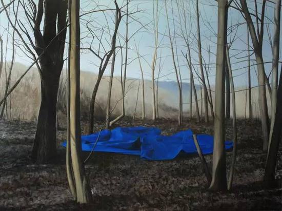 《藍絲絨》，200cm x 150cm，布面油畫， 2014