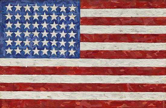贾斯帕·琼斯(Jasper Johns),《旗帜》(Flag),1983。图片:Courtesy of Sotheby's New York
