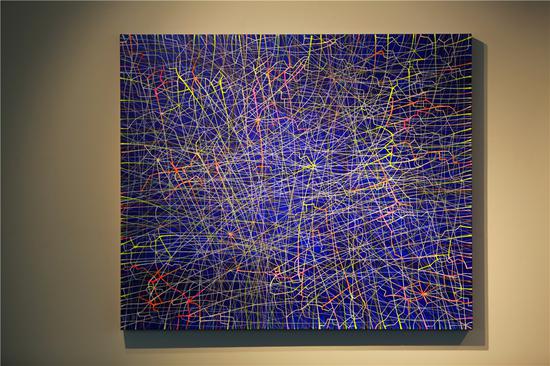 张庭群，[2015.6.18］，油画布丙烯毛笔，95×80cm，2015